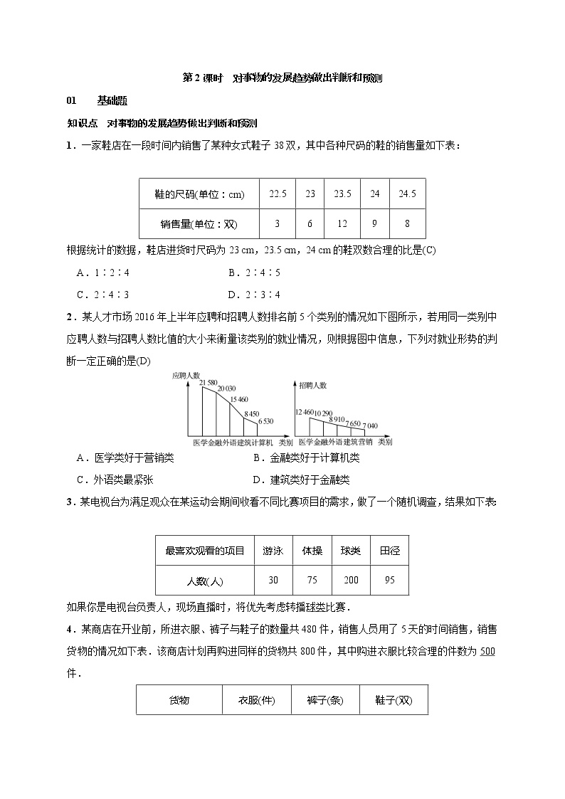 数学九年级上册5.2 统计的简单应用第1课时导学案