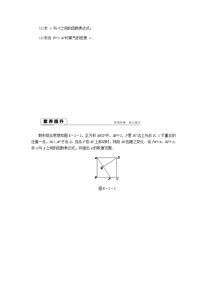 2020年湘教版九年级数学上册 1.1反比例函数 课时作业（含答案） 练习03