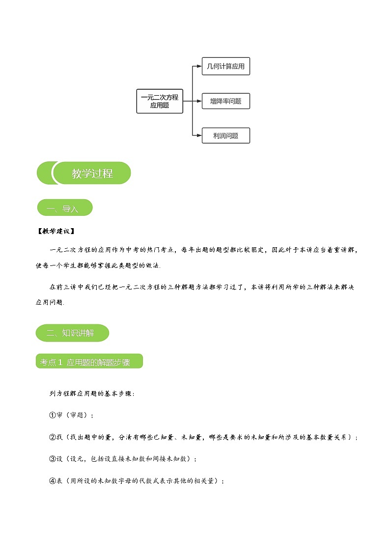 【BSD版秋季课程初三数学】第7讲:应用一元二次方程_教师版 教案03