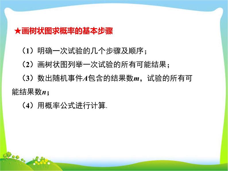 2020年人教版九年级上数学课件 25.2.2 运用画树状图法求概率第7页