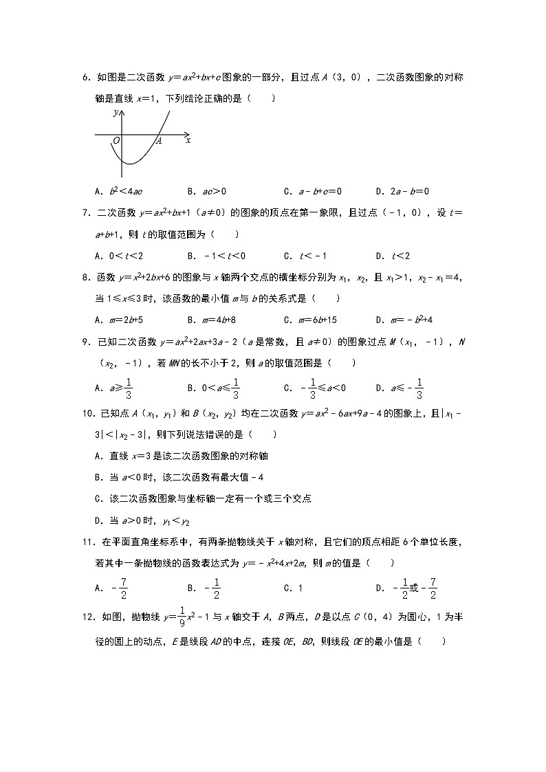 人教版数学九年级上册第22章《二次函数 》能力训练(一)02