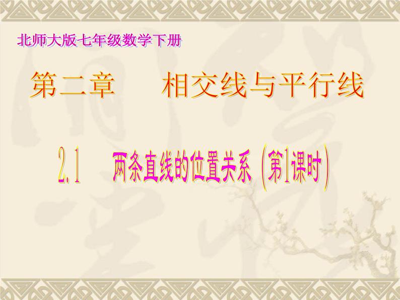 北师大版数学七年级下册 2.1两条直线的位置关系(1)(共22张PPT)第6页