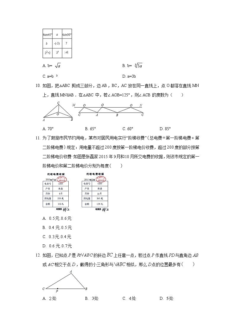 2019年河北省中考数学模拟试卷(二)03