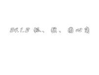 人教版九年级上册24.1.3 弧、弦、圆心角图文ppt课件