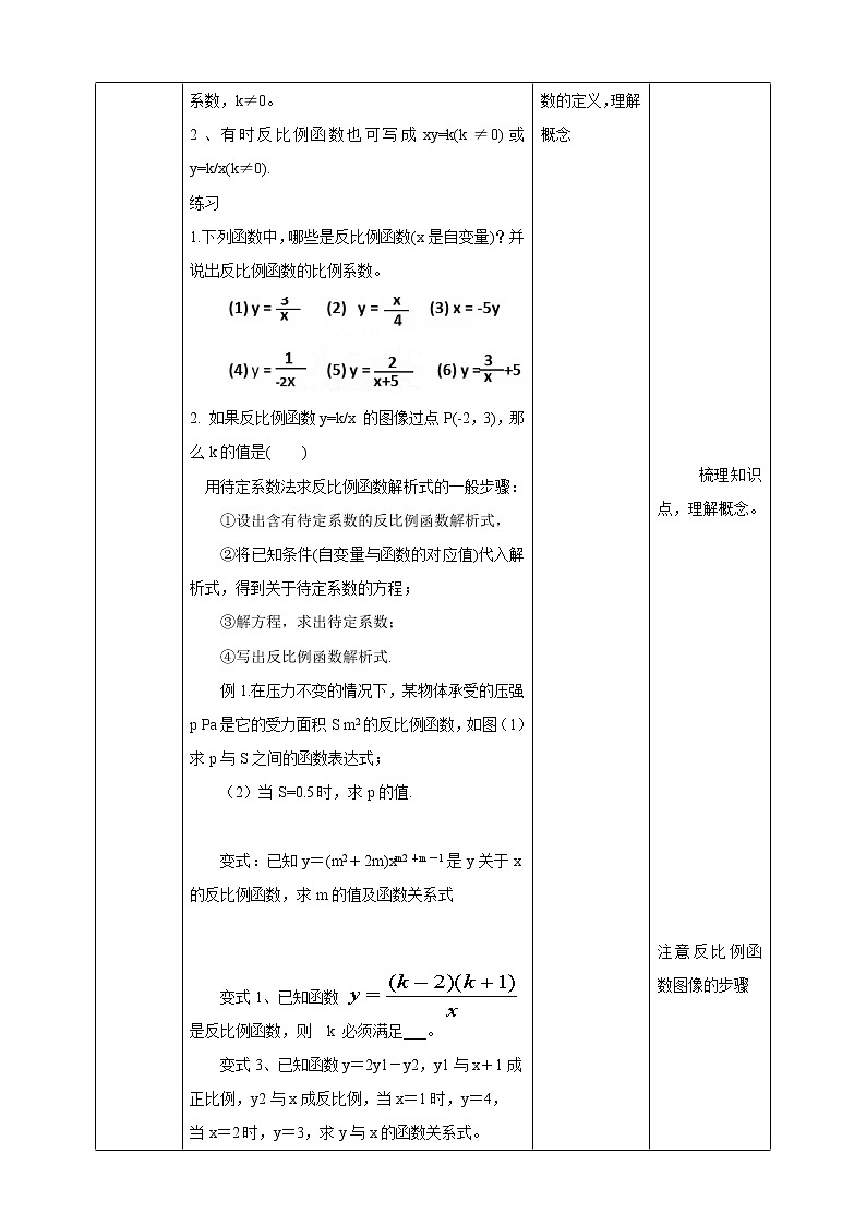 21.5.1 反比例函数 第1课时 教案02