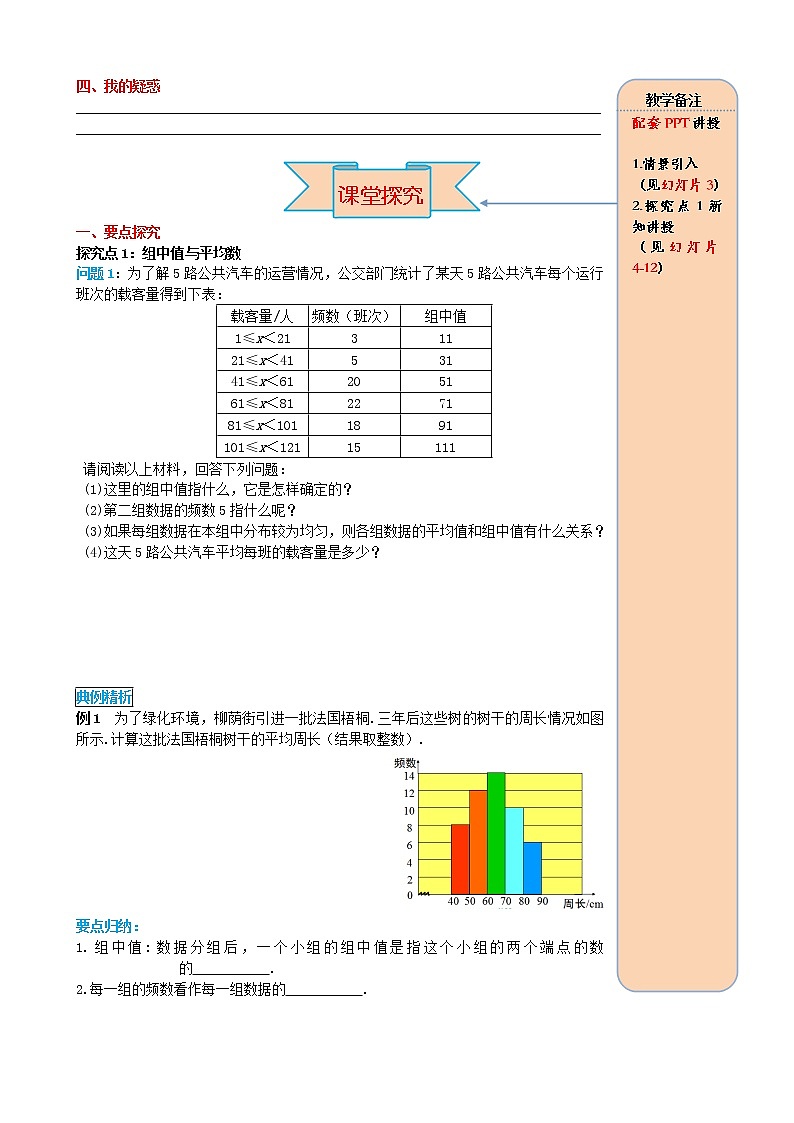 人教版2021年八年级数学下册20.1.1平均数第2课时 用样本平均数估计总体平均数 导学案02