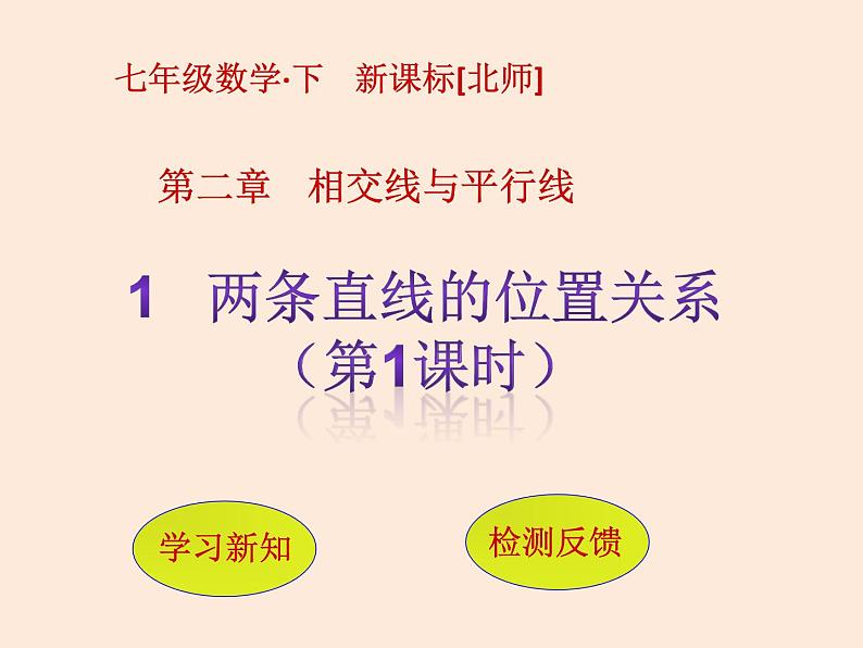 2021年北师大版七年级数学下册课件2.1 两条直线的位置关系(第1课时)01