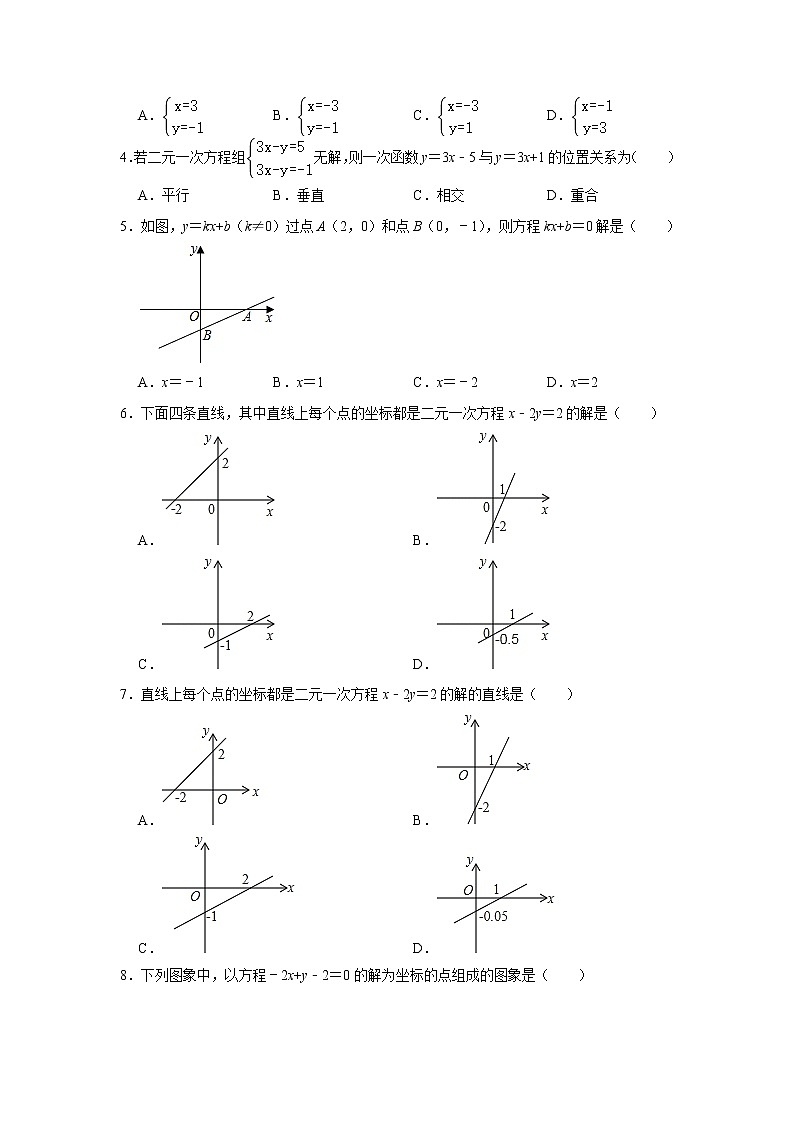 北师大版八年级数学上学期5.7《 用二元一次方程组确定一次函数表达式》 同步练习卷02
