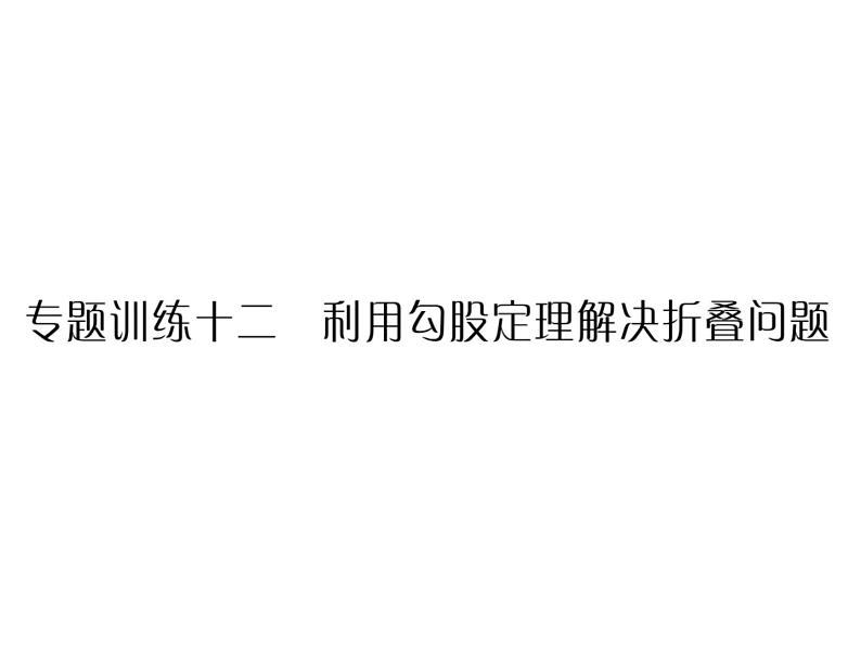 华东师大版八年级数学上 专题训练 十二 利用勾股定理解决折叠问题 课件01