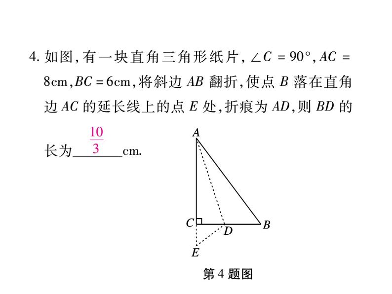 华东师大版八年级数学上 专题训练 十二 利用勾股定理解决折叠问题 课件05