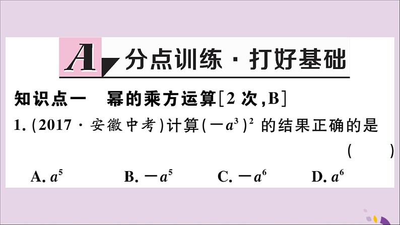 八年级数学上册14-1整式的乘法14-1-2幂的乘方习题课件(新版)新人教版02