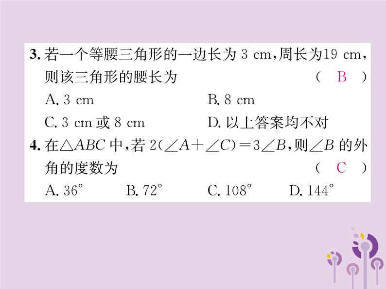 八年级数学上册第11章三角形双休作业(一)作业课件03