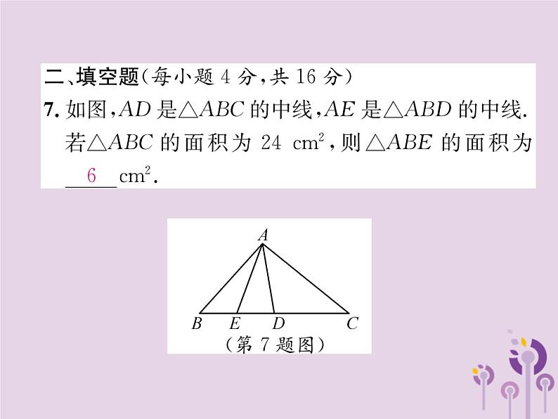 八年级数学上册第11章三角形双休作业(一)作业课件06