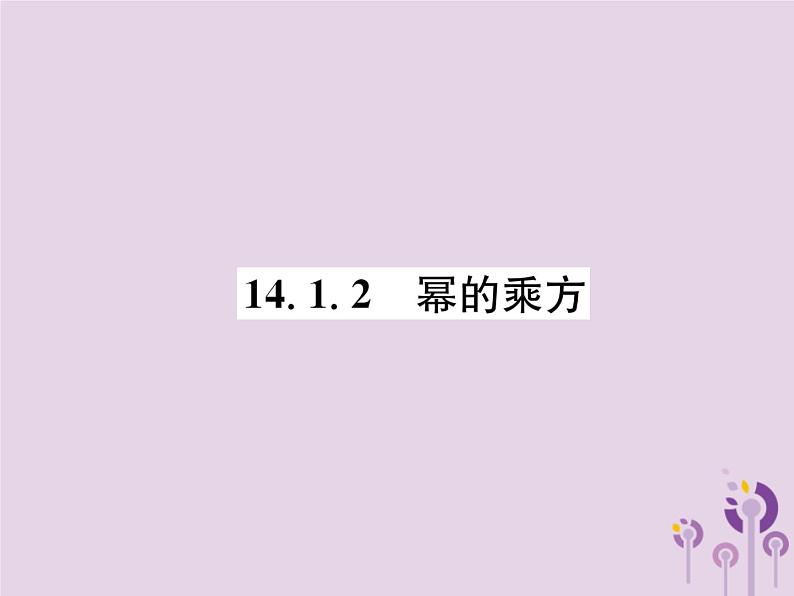 八年级数学上册第14章整式的乘法与因式分解14-1整式的乘法14-1-2幂的乘方作业课件01