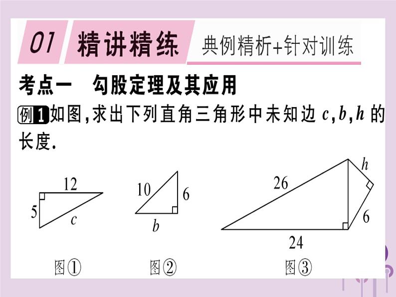 2019春八年级数学下册第十七章《勾股定理》章节复习习题课件01