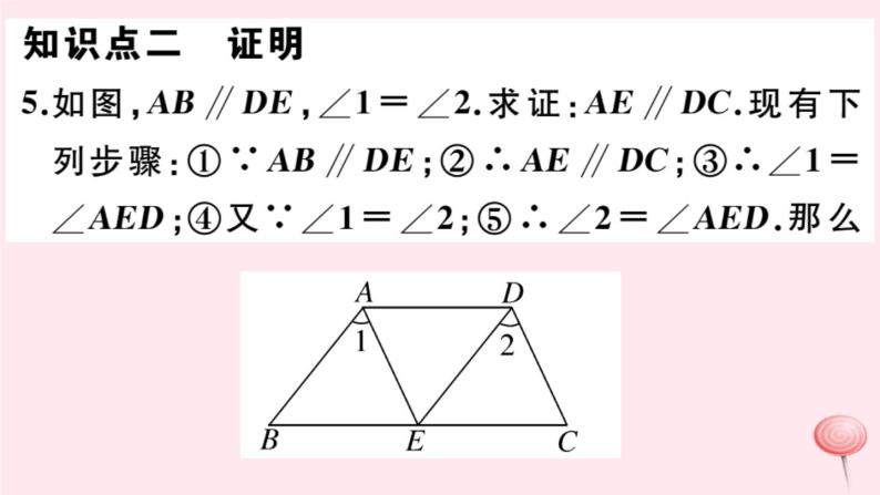 2019秋八年级数学上册第13章全等三角形13-1命题、定理与证明2定理与证明习题课件06