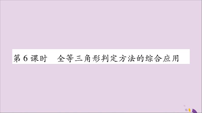 八年级数学上册第2章三角形2-5全等三角形第6课时全等三角形判定方法的综合应用习题课件(新版)湘教版01