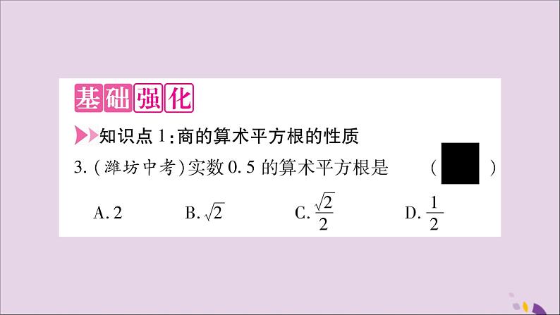 八年级数学上册第5章二次根式5-2二次根式的乘法和除法第2课时二次根式的除法习题课件(新版)湘教版第4页