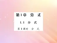 2019秋八年级数学上册第1章分式1-1分式（第1课时分式）习题课件（新版）湘教版