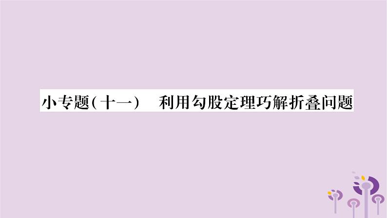八年级数学上册第14章勾股定理小专题(十一)利用勾股定理巧解折叠问题作业课件01