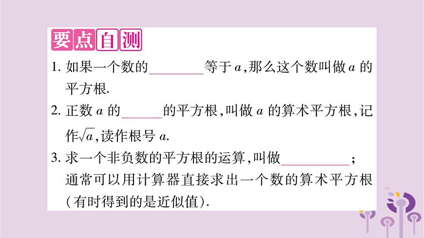 八年級數(shù)學(xué)上冊第11章數(shù)的開方11-1平方根與立方根11-1-1平方根作業(yè)課件第2頁
