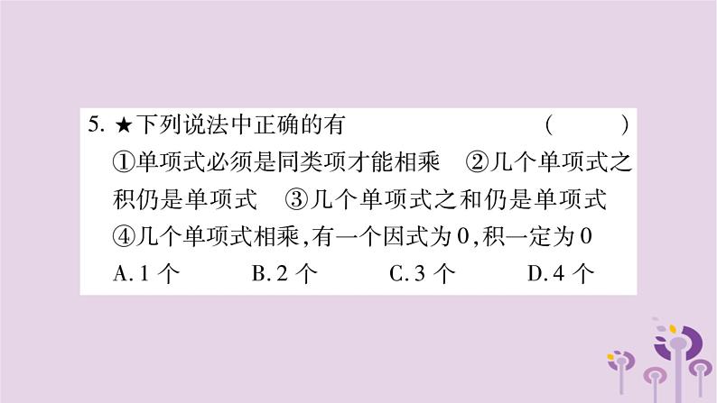 八年级数学上册第12章整式的乘除12-2整式的乘法12-2-1单项式与单项式相乘作业课件05