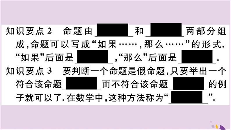 八年级数学上册第13章全等三角形13-1命题、定理与证明13-1-1命题习题课件第3页