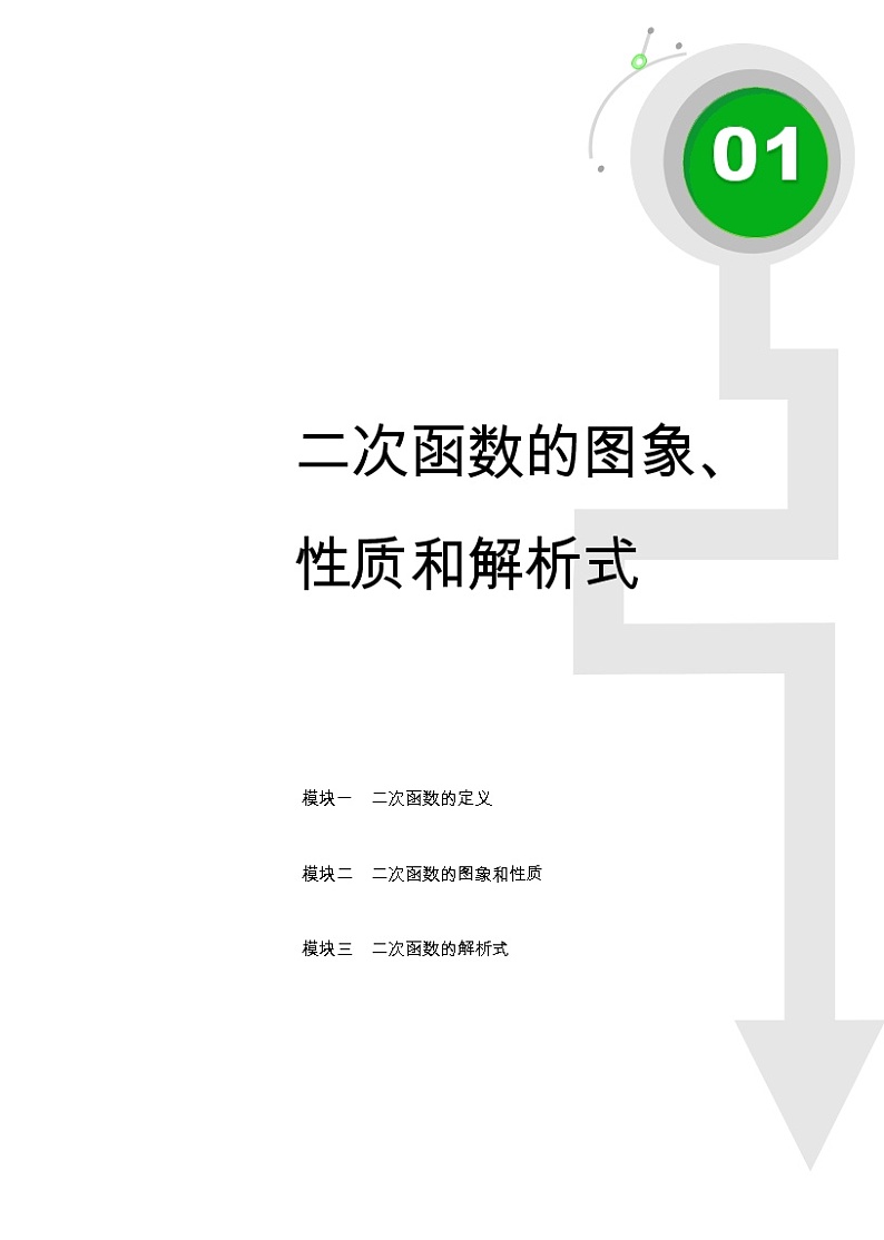 初二数学.春.直升班.教师版.第1讲 二次函数的图像、性质和解析式 试卷01