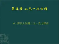 北京课改初中数学七下《5.3用代入消元法解二元一次方程组》PPT课件 (1)