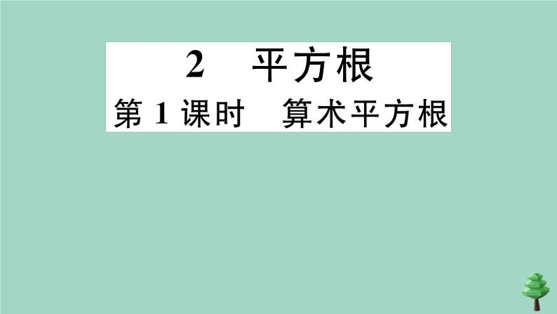 2020秋八年级数学上册第二章《实数》2-2第1课时算数平方根作业课件(新版)北师大版01