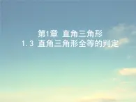 湘教版数学八年级下册1.3《直角三角形全等的判断》 课件