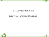 初中数学湘教版七年级下册1.3 二元一次方程组的应用优质ppt课件