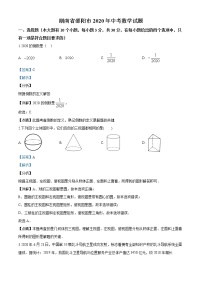 2020年湖南省邵阳市中考数学试题