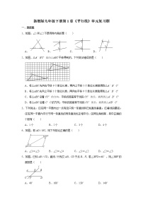 初中数学浙教版七年级下册第一章  平行线综合与测试优秀当堂检测题