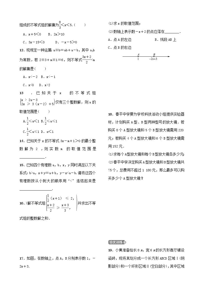 第二章方程组与不等式组第四节一元一次不等式(组)及其应用 试卷02