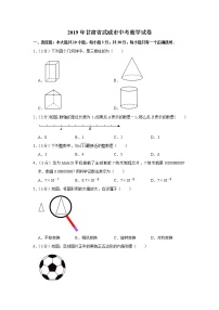 2019甘肃省武威市中考数学试卷  解析版