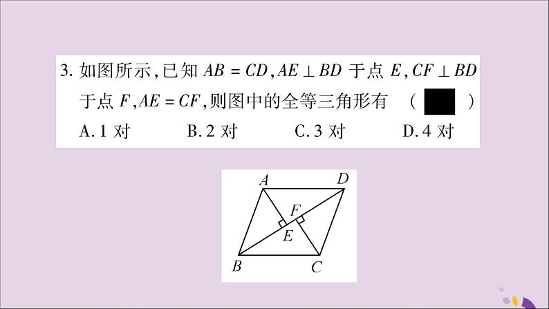 八年级数学上册第14章全等三角形14-2三角形全等的判定14-2-5两个直角三角形全等的判定习题课件(新版)沪科版第4页