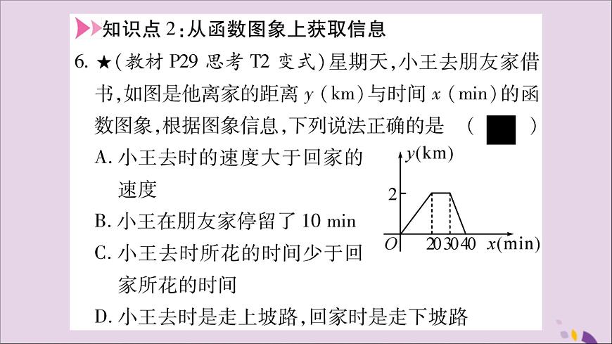 八年級數(shù)學(xué)上冊第12章一次函數(shù)12-1函數(shù)第3課時函數(shù)的表示方法—圖象法習(xí)題課件（新版）滬科版第7頁