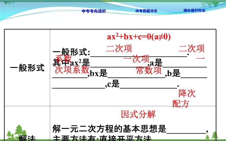 中考数学全程复习方略  第8讲  一元二次方程  课件04