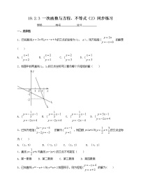 初中数学人教版八年级下册19.2.3一次函数与方程、不等式练习