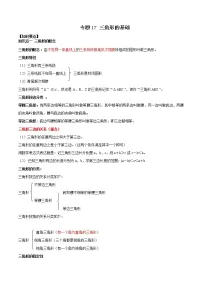 2021年中考数学:专题17 三角形基础(知识点串讲)