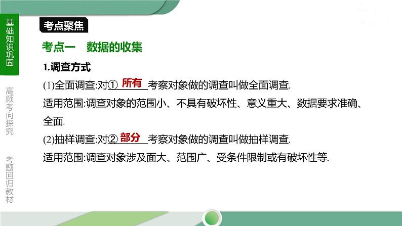 人教版中考数学第一轮考点过关:第八单元统计与概率课时31数据的收集和整理 PPT04