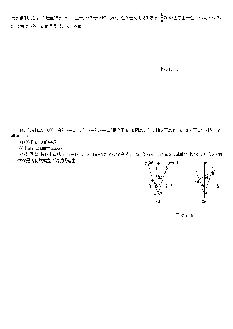 人教版中考数学第一轮考点过关:第3单元函数及其图象第14课时二次函数的图象和性质课时训练2第2页