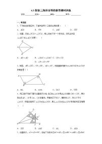 北师大版七年级下册3 探索三角形全等的条件精品当堂检测题