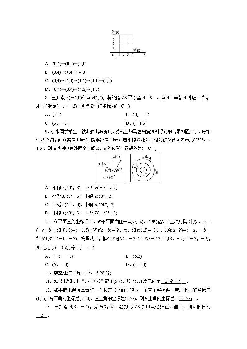 人教数学·七年级下册:第七章 平面直角坐标系 综合检测试卷702