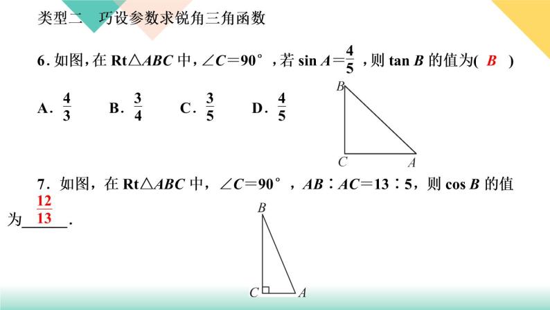 专题训练(一)　求锐角三角函数的方法归类06