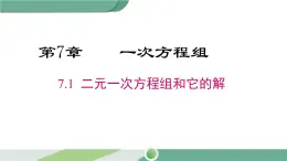 华师大版数学七年级下册 7.1  二元一次方程组和它的解 课件