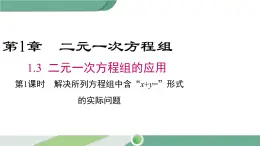 湘教版数学七年级下册 1.3 第1课时 解决所列方程组中含“x+y=”形式的实际问题 课件PPT