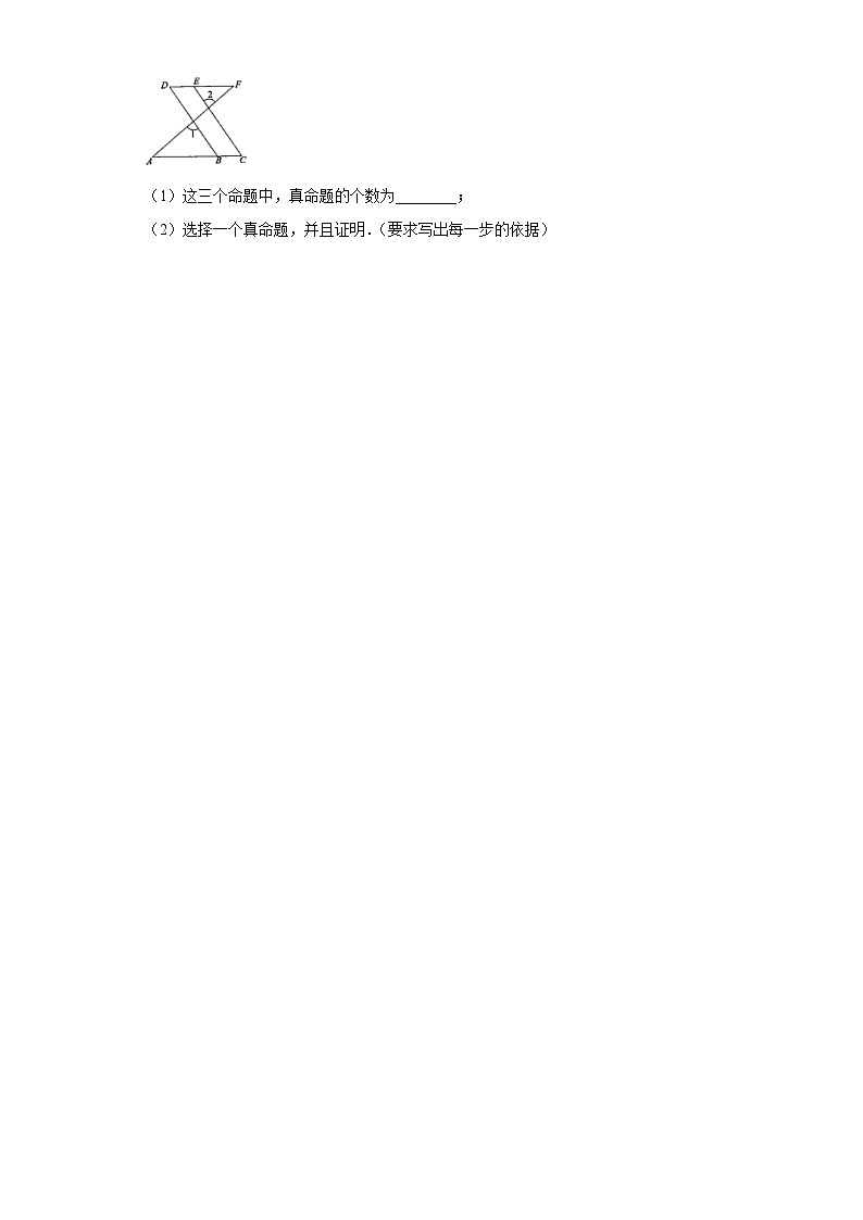 苏科版 七下 12.1定义与命题同步课时训练(word版含答案)试卷03