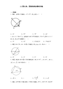 初中数学湘教版九年级下册2.2 圆心角、圆周角课时训练